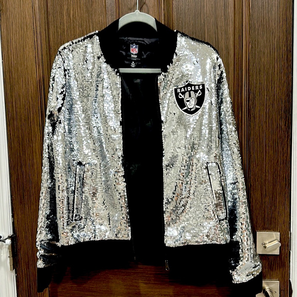 Raiders MED sequin jacket.  New with tags.  Hard to find
